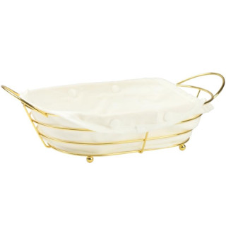 Koszyk na chleb biały złoty 23KC-256